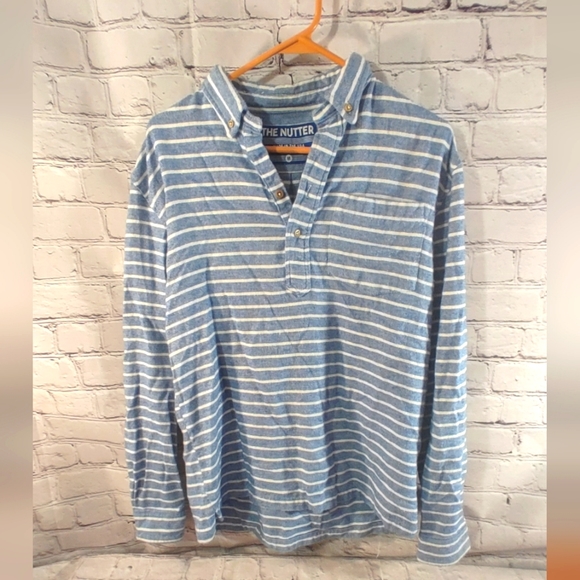 The Nutter by Chubbies Tunic Pullover Striped Tunic Nautical Shirt Blue White M - Picture 1 of 13